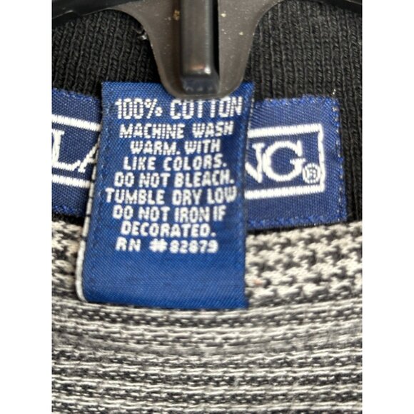 La Loving Marines Embroidered Polo Shirt    Houndstooth Pattern Blue White Sz L - Picture 6 of 6